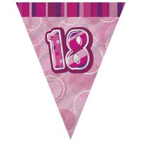 Glitz Pink Flag Banner - 18
