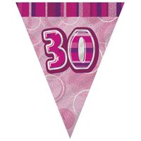 Glitz Pink Flag Banner - 30