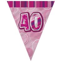Glitz Pink Flag Banner - 40