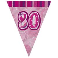 Glitz Pink Flag Banner - 80