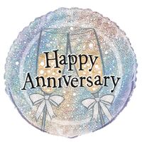 Happy Anniversary 45cm  Foil Prismatic Balloons Packaged