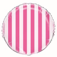 stripes Hot Pink 45cm  Foil Balloons - Packaged
