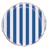 stripes Royal Blue 45cm  Foil Balloons - Packaged