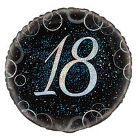 45cm Glitz Blue 18th Birthday Foil Balloon 