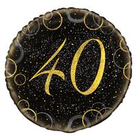 45cm Glitz Gold 40th Birthday Foil Balloon 