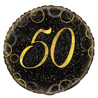 45cm Glitz Gold 50th Birthday Foil Balloon 