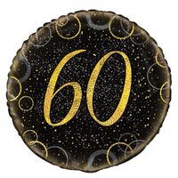 45cm Glitz Gold 60th Birthday Foil Balloon 