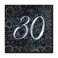 Glitz Blue Foil Stamped 30 Luncheon Napkins 2ply 16 Pack