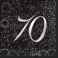 Glitz Silver Foil Stamped 70 Luncheon Napkins 2ply 16 Pack