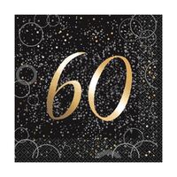 Glitz Gold Foil Stamped 60 Luncheon Napkins 2ply 16 Pack