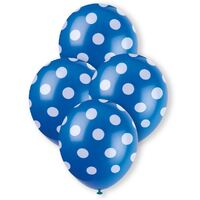 30cm Dots Royal Blue Balloons Printed Balloons 6 Pack