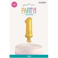 Gold Balloon Cake Topper "1" 12cm 