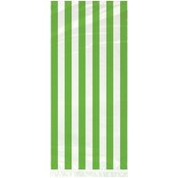 stripes 20 Cello Bags - Lime