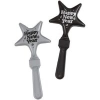 New Year Star Clappers - Black & Silver