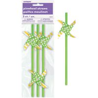 St. Patrick's Pinwheel Paper Straws - Lime Green & Yellow 3 Pack