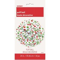 Puff Dots 36cm - Red+green