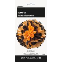 Puff Decor Black & Orange 36cm