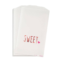 Sweet Valentine Foil Stamped Glassine Treat Bags 16.5cm x 9.5cm 8 Pack