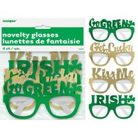 St Patrick's Day 4 Foil Party Glasses