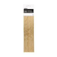 Gold Foil Paper Straws 10 Pack