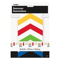 Dots Stripes & Chevron Paper Pennant Banner Bold Multi 3.3m