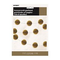 Honeycomb Ball Garland Gold
