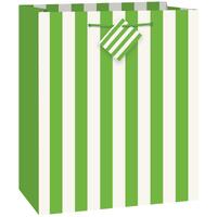 Stripes Lime Green Gift Bag Medium