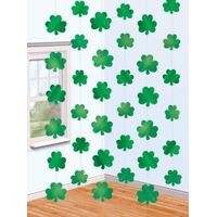 Shamrock String Decorations - Foil 6 Pack