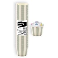 Stripes Silver Paper Cupcake Baking Cups 25 Pack
