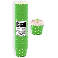 Stars Lime Green Paper Cupcake Baking Cups 25 Pack