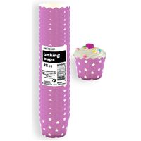 Stars Pretty Purple Paper Cupcake Baking Cups 25 Pack