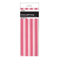 Stripes 10 Tissue Sheet - Hot Pink