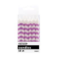 Chevron  Candles Pretty Purple 12 Pack