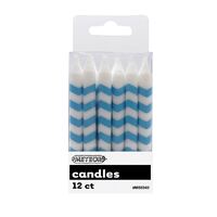 Chevron  Candles Powder Blue 12 Pack