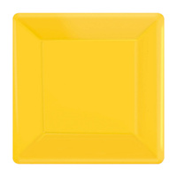 Yellow Sunshine Square Paper Plates 26cm 20 Pack