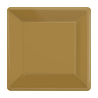 Gold Square Paper Plates 26cm 20 Pack