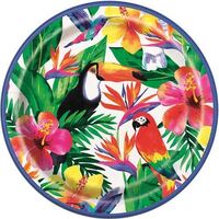Palm Tropical Luau Paper Plates 23cm 8 Pack