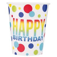 Rainbow Spots Paper Cups 8 Pack 270ml