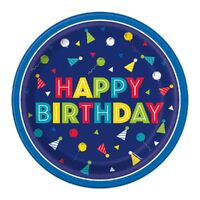 Peppy Birthday Paper Plates 17cm 8 Pack