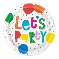 Colourful Balloons Paper Plates 17cm 8 Pack