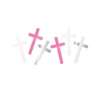 Fancy Pink Cross Foil Confetti