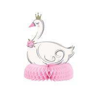 Swan Birthday Honeycomb Centrepiece 24.7cm