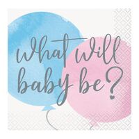 Baby Reveal Beverage Napkins 16 Pack 
