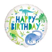 45cm Dinosaur Happy Birthday Foil Balloon