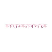 Floral Elephant Baby Shower Pink Jointed Banner 
