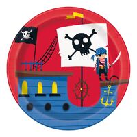 Ahoy Pirate Paper Plates 17cm 8 Pack