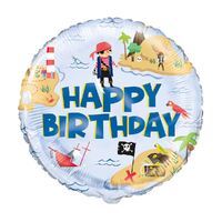 45cm Ahoy Pirate Foil Balloon Packaged