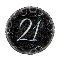 45cm Glitz Silver 21st Birthday Foil Balloon 