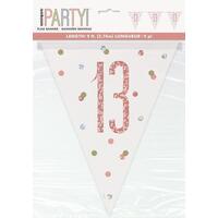 Rose Gold 9ft Prism Flag Banner - 13