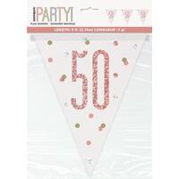Rose Gold 9ft Prism Flag Banner - 50